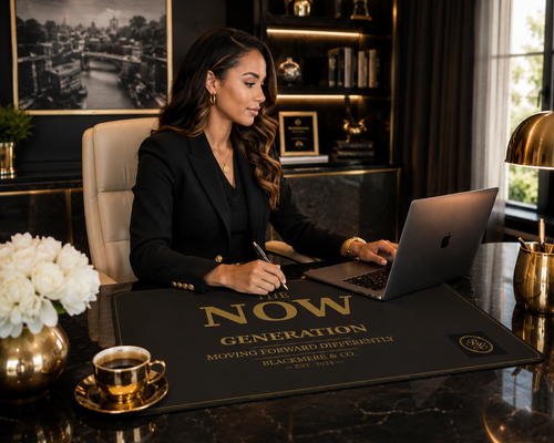 The Now Generation Desk Mat — Minimalist Motivational Office Desk Pad